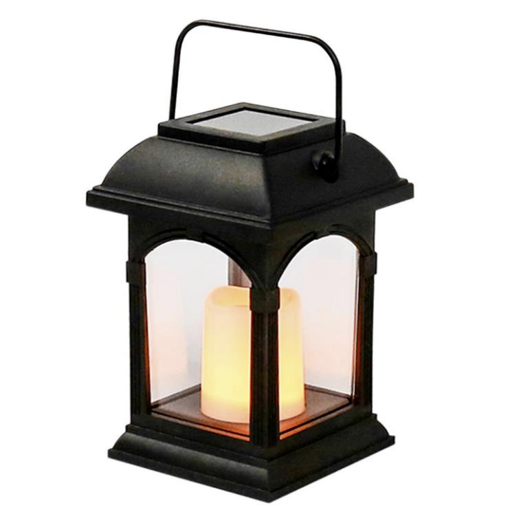 Solar Power LED Candle Lantern Cemetery Graves Memorial Light Lampa Yellow Christmas Hängning